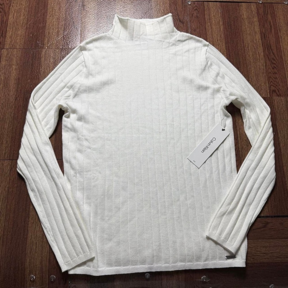 Calvin Klein Women's Mock Neck Knit Sweater‎ Small NEW